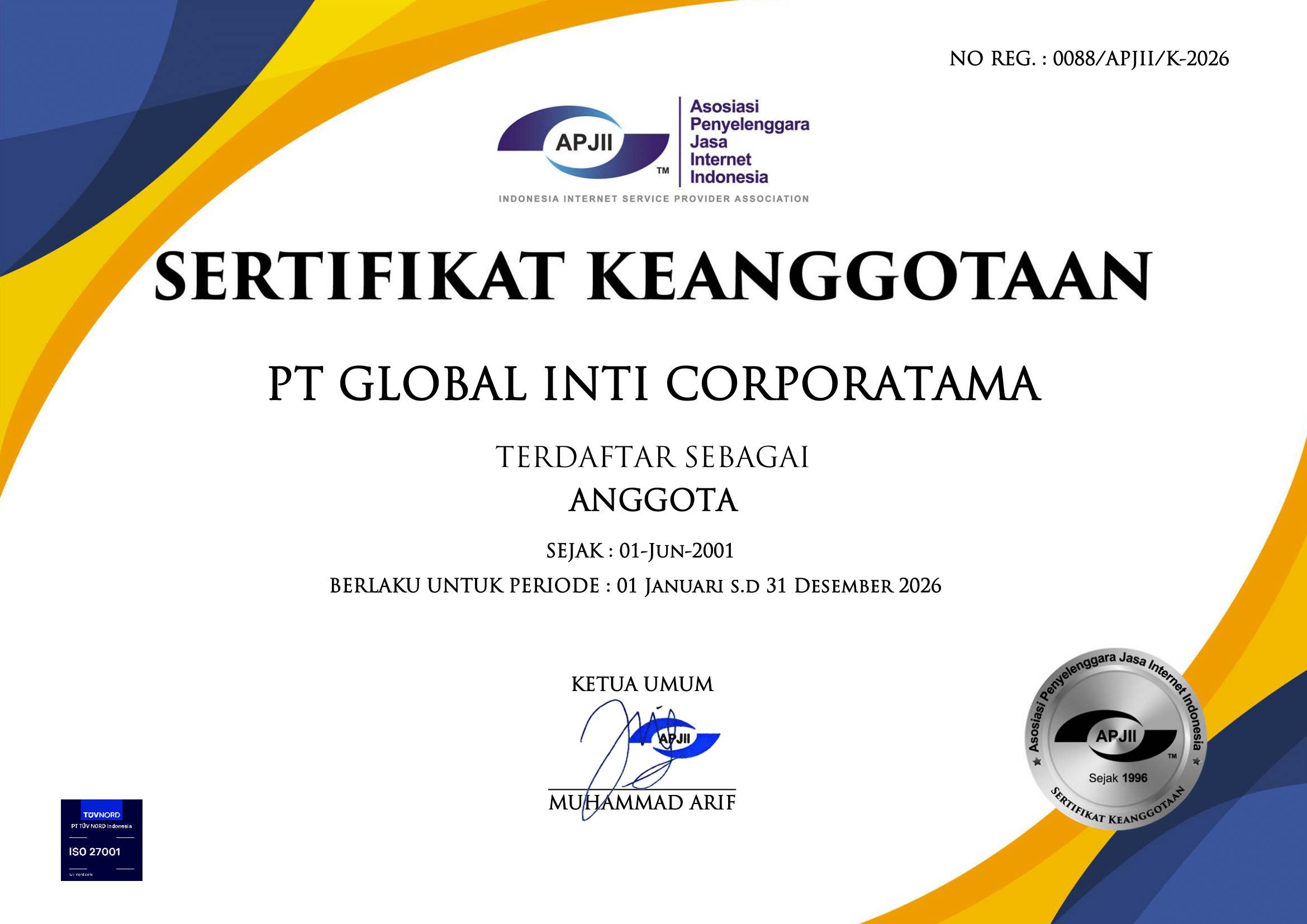 Sertifikat APJII